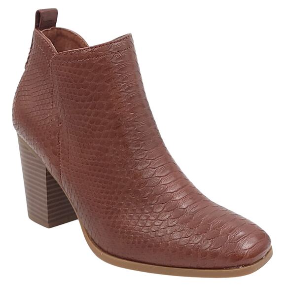 Sun+Stone Women Pollyy Ankle Booties Size US 8.5M Walnut Brown Snake Print - Picture 1 of 5